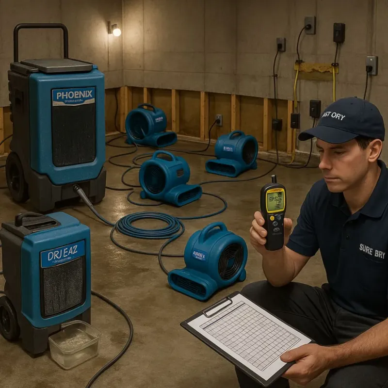Structural Drying and Dehumidification process in Cleveland, FL